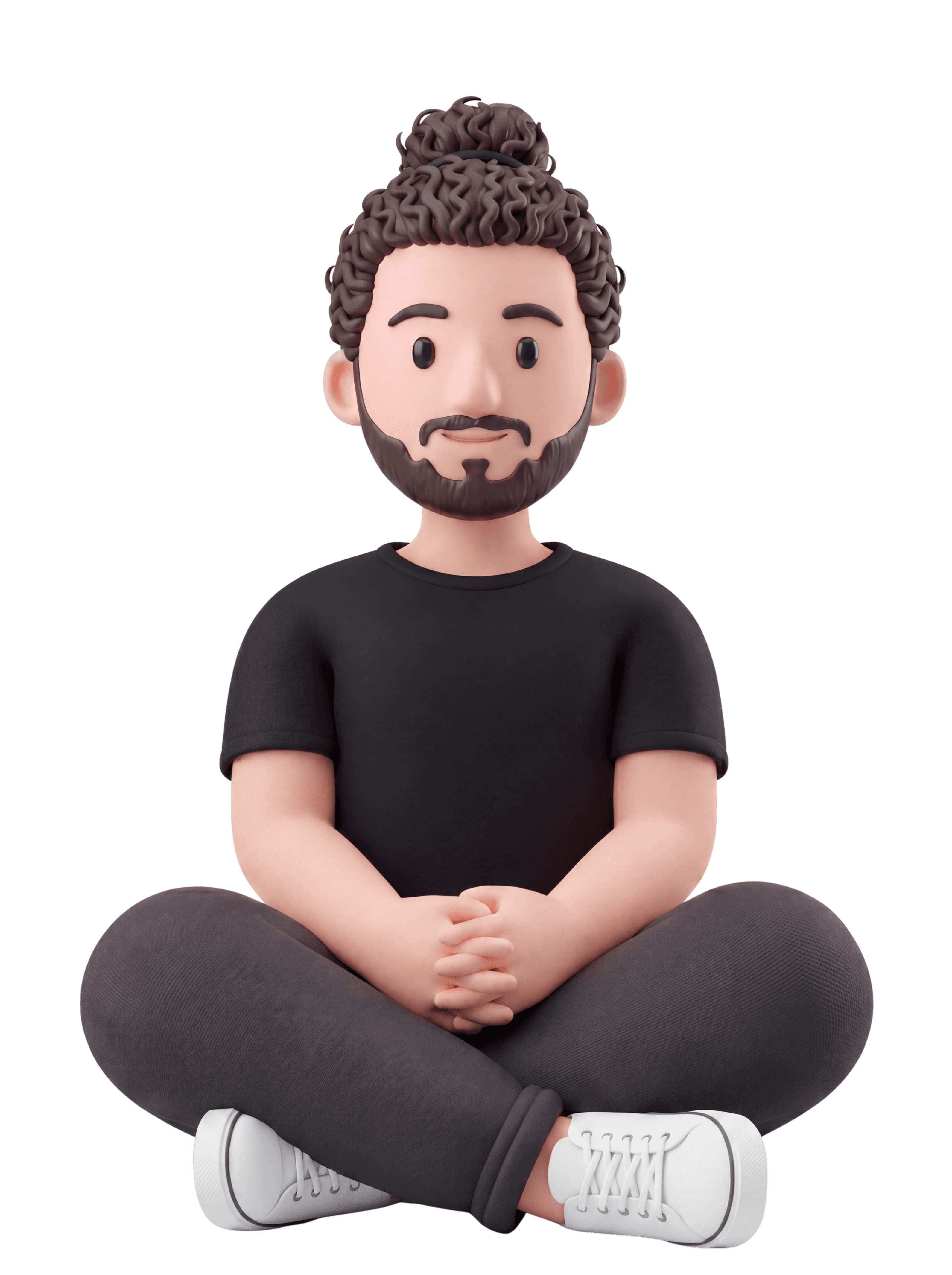 3D figurine of Elie Zgheib sitting crossed legs